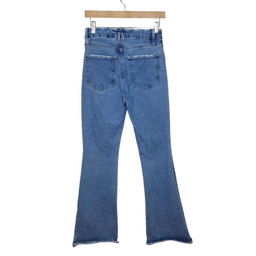 Good American Button Fly Raw Hem Wide-Leg Jeans Size 28 Boho Western Festival - Picture 7 of 9